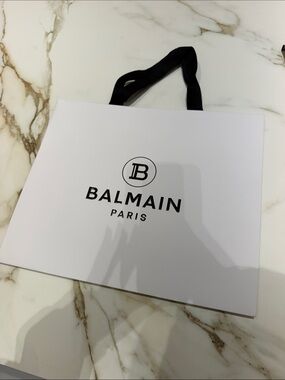 Balmain Shopping bag with Black Ribbon Handles